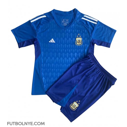 Camiseta Argentina Portero Visitante Equipación para niños Mundial 2022 manga corta (+ pantalones cortos)